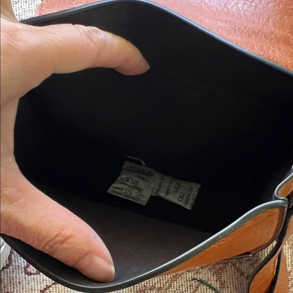 #1024+ “30X7”Brown Leather Crossbody Bag with Turquoise Accent - Picture 8 of 16